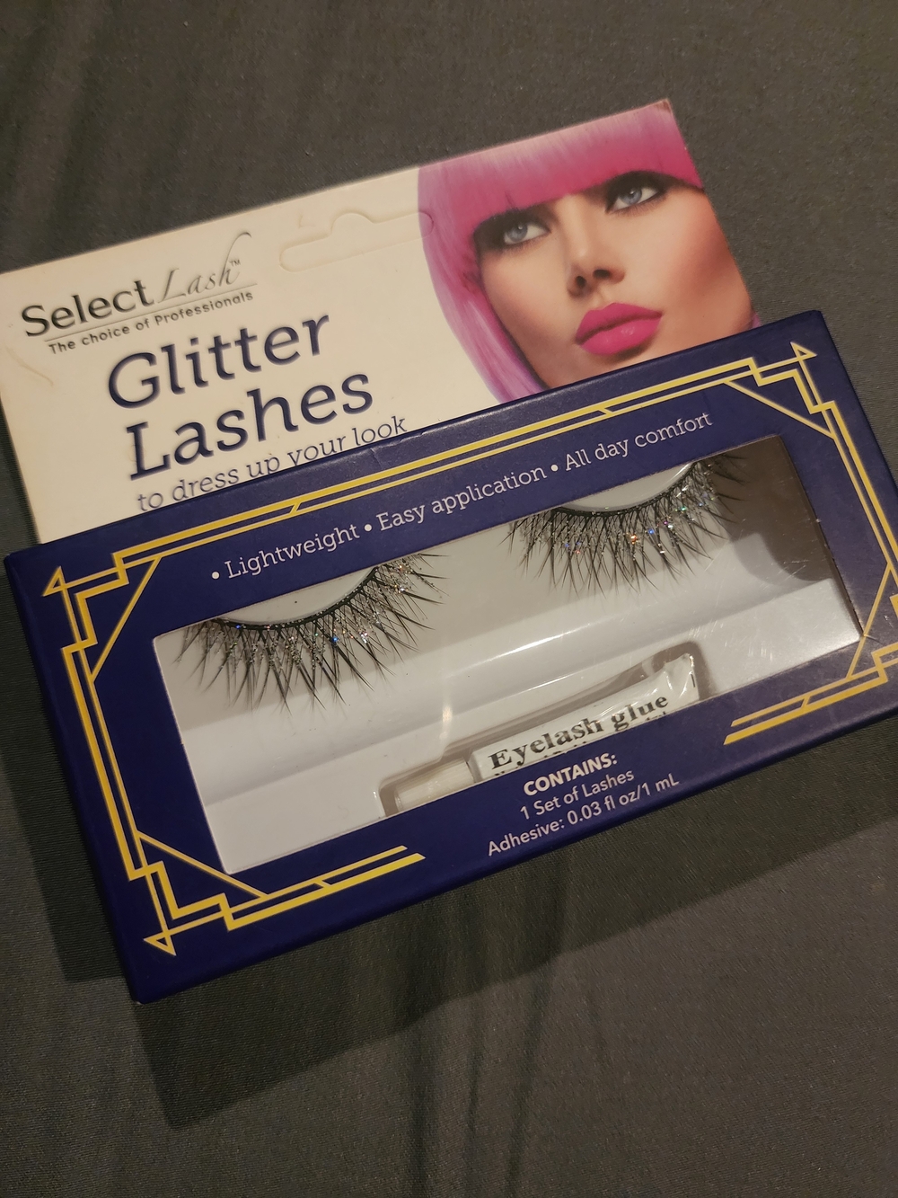 Glitter Lashes with Eyelash Glue - Black